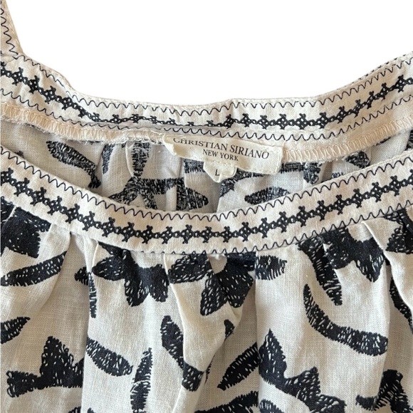 Christian Siriano Women's NY Boho Blouse -Black & White-Size Large - Picture 4 of 7